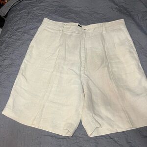 BANANA REPUBLIC Men's Beige 100% Linen Front Pleated Sumer
Vacation Shorts Sz 35